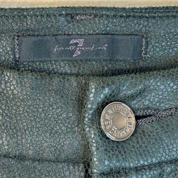 For All Mankind Skinny Emerald Metallic Jeans Ankle Size 26 - Picture 7 of 8